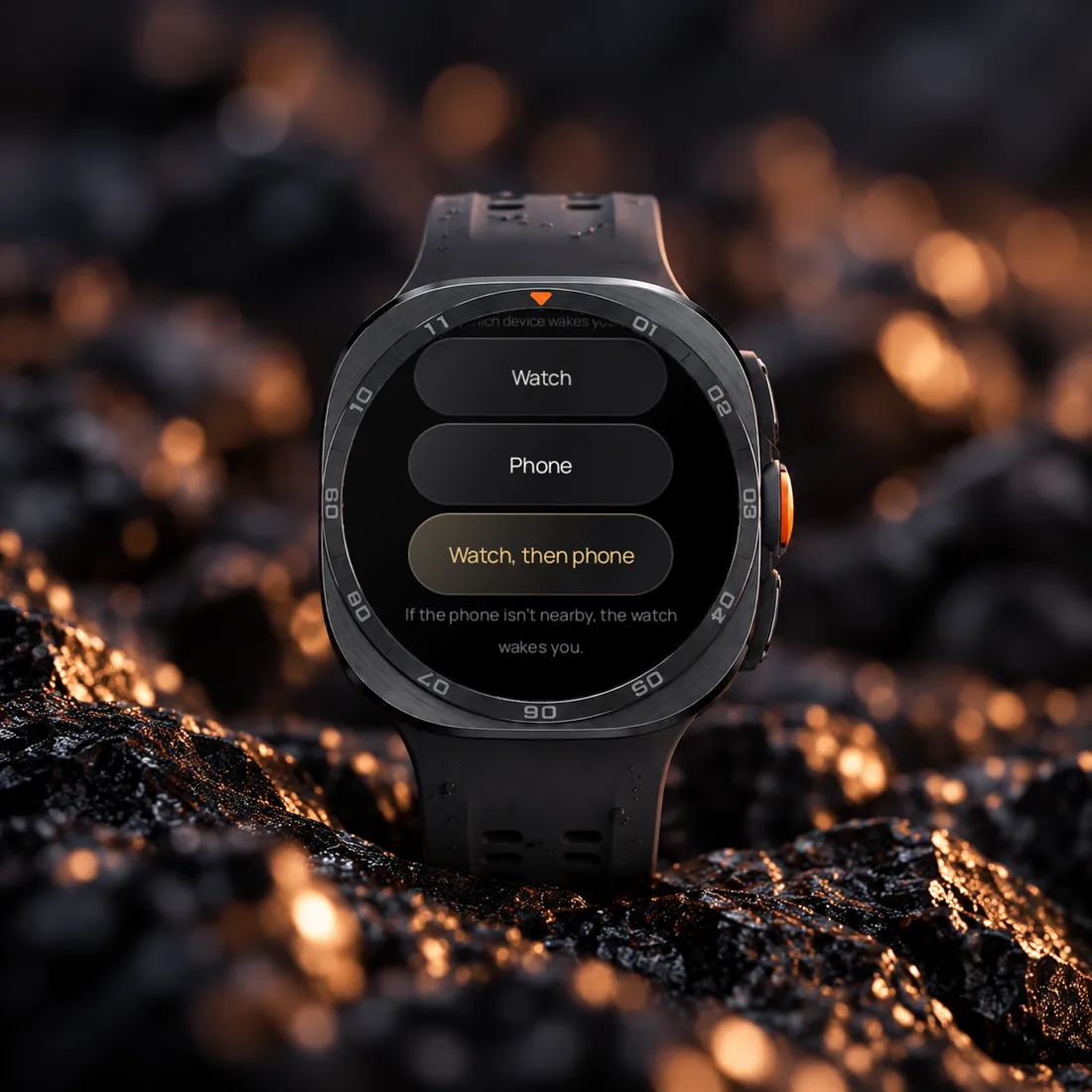 Galaxy Watch Ultra:アラームを鳴らすデバイスを選択